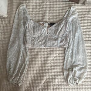 Glassons White Lace Long Sleeve Blouse